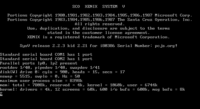 SCO Xenix 386 2.2.3