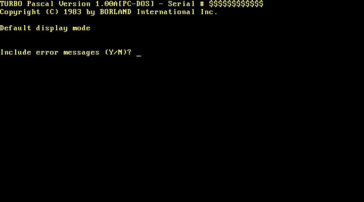 Borland Turbo Pascal 1.00 - Splash