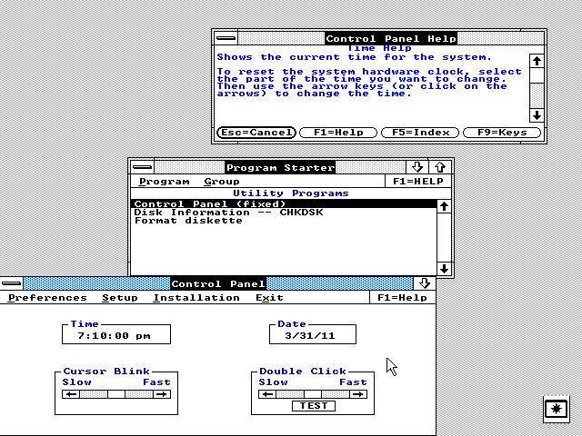 MS OS2 SDK 1.05 - Control Panel
