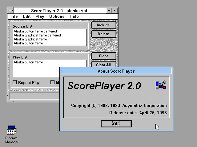 Asymetrix MediaBlitz 2.0 - ScorePlayer