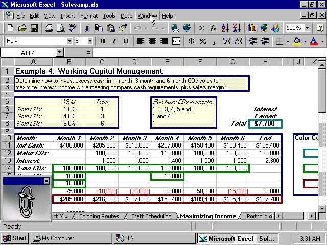 Microsoft Excel 97 SR-1 - Spreadsheet