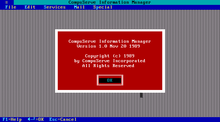 CompuServe Information Manager 1.0 for DOS - About