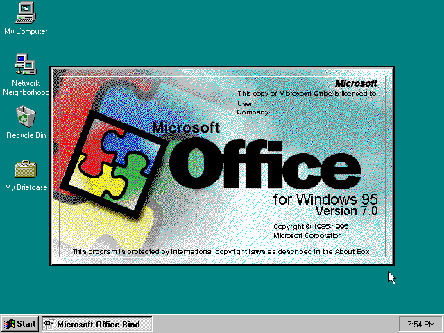 Microsoft Office 95 - Splash