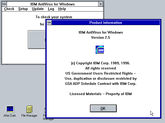IBM AntiVirus 2.5.0 - About