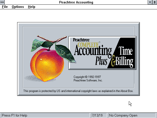 Peachtree Complete Accounting Plus Time-Billing Version 4 - Splash