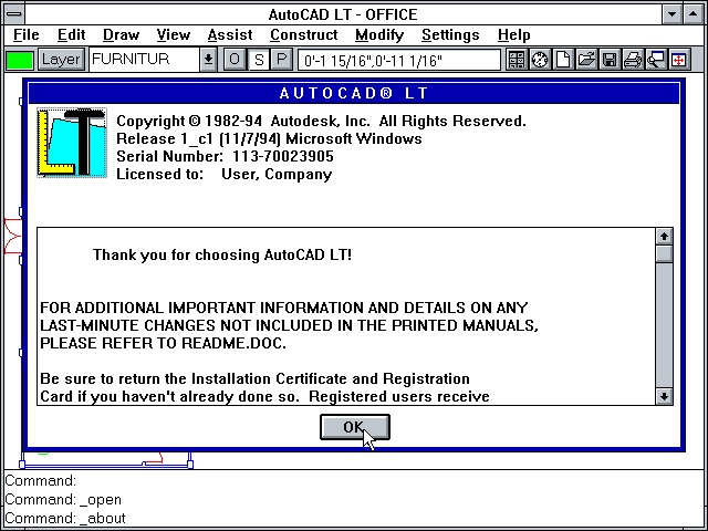 WinWorld: Autodesk AutoCAD LT 1.x