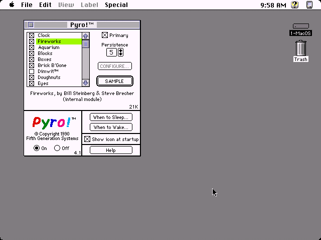Pyro 4.1 for Macintosh - Control Panel