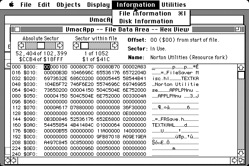 Norton Utilities 2.0 for Macintosh - Disk Edit