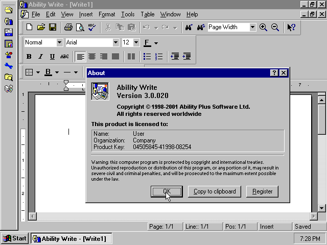 Ability Office 2002 for Windows - Write