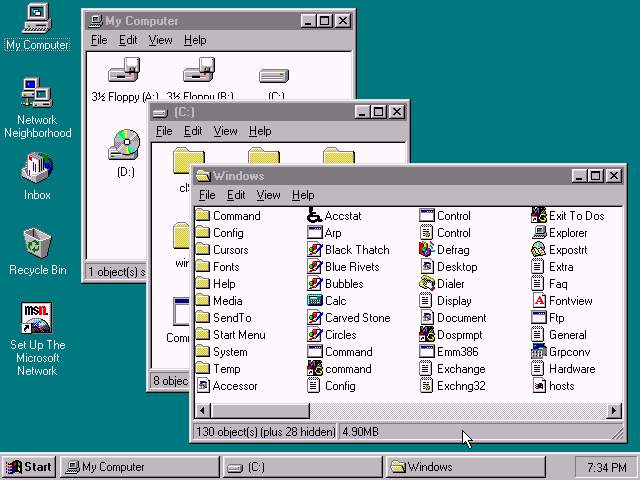 Microsoft Windows 95 RTM - Explorer
