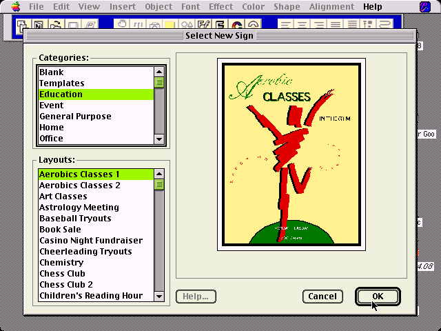 Print Artist 4.0.1 for Macintosh - Select