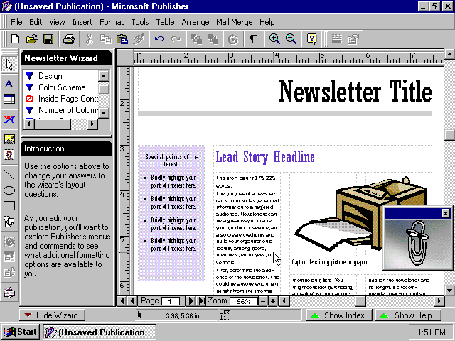 Microsoft Publisher 98 - Edit