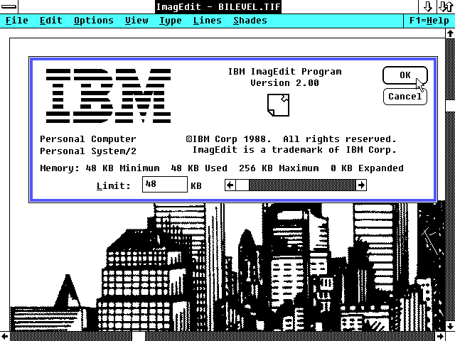 IBM ImagEdit 2.00 - About