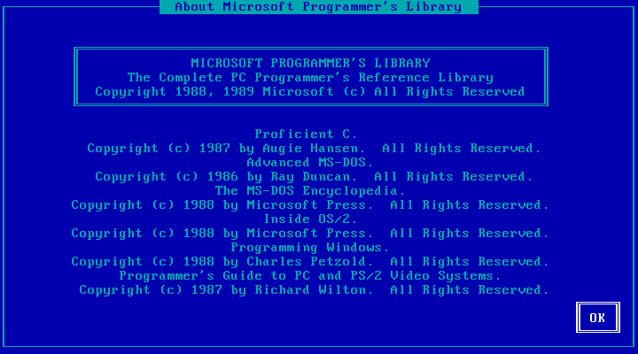 Microsoft Programmers Library 1.0 - About