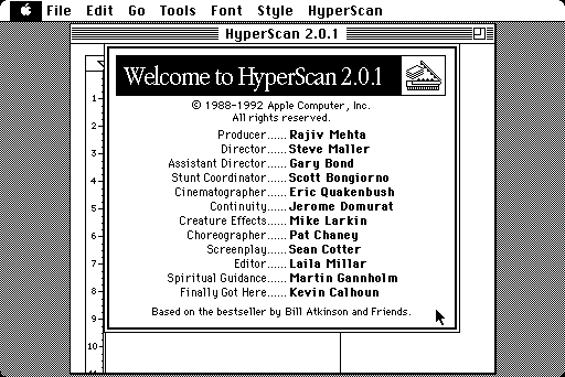 Apple HyperScan 2.01 - About