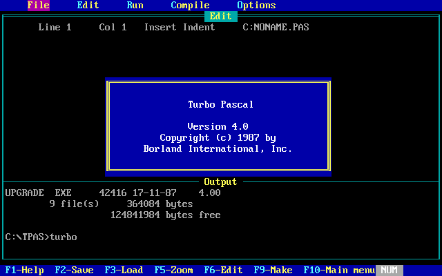 WinWorld: Borland Turbo Pascal 4.x