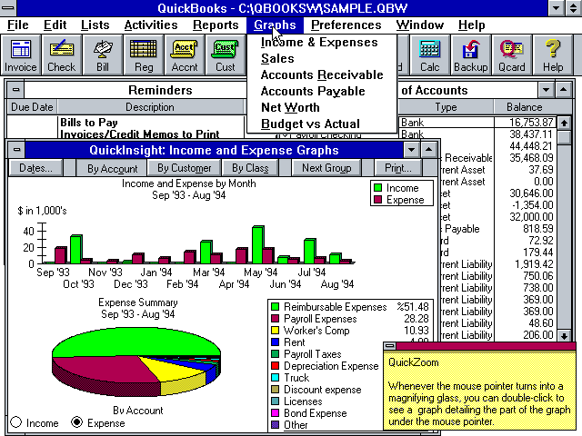 QuickBooks 2 for Windows - Graph