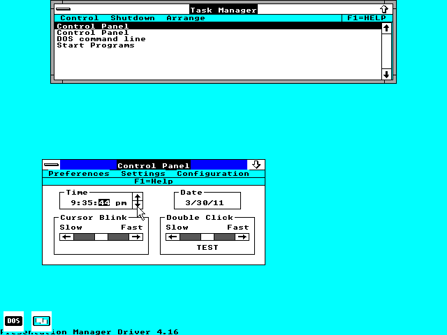 MS OS2 SDK 1.03 - Control Panel