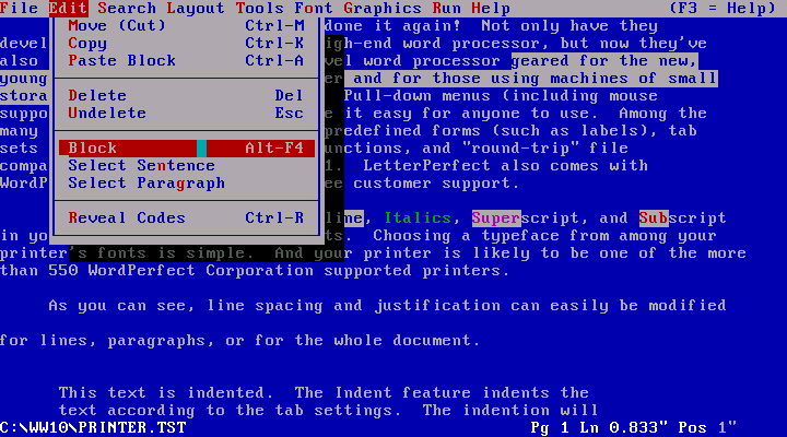 WordPerfect Works 1.0 - Word Processing