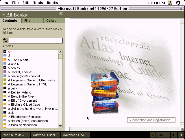 Microsoft Bookshelf 96-97 for Macintosh - Main