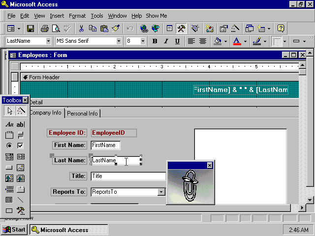 Microsoft Access 97 - Edit Form
