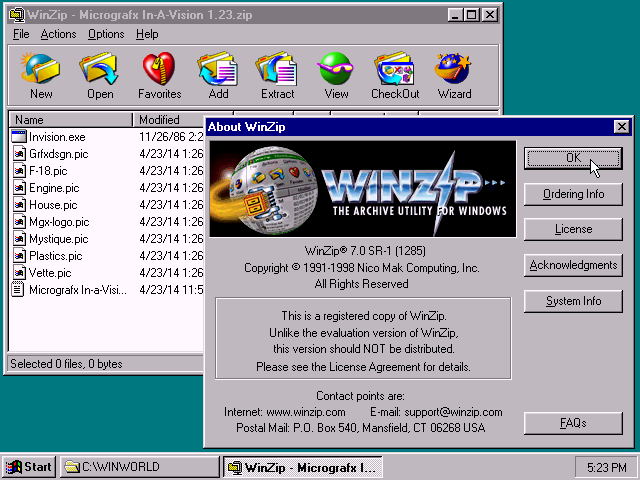 WinWorld: WinZip 7.0