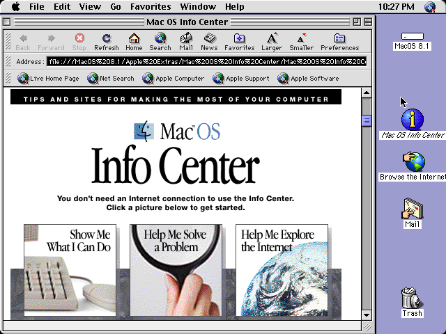 Mac OS 8.1 - Info Center