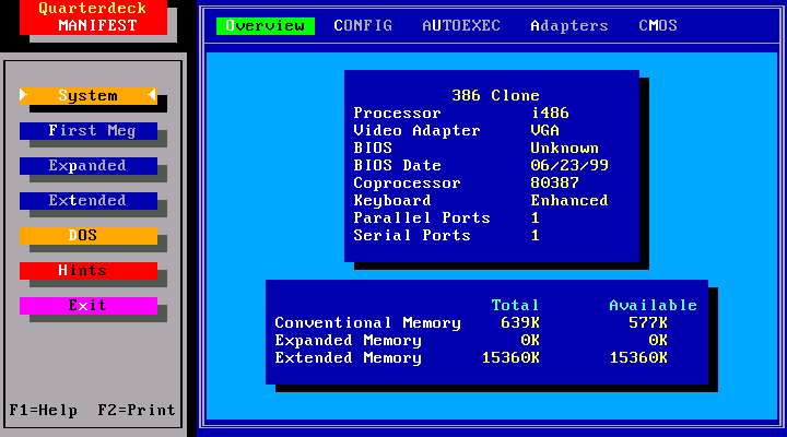 Quarterdeck Manifest 1.00 - Overview