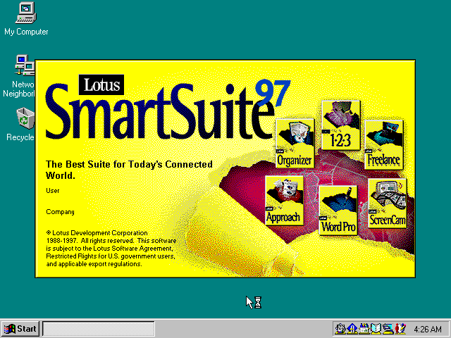 Lotus SmartSuite 97 - Splash