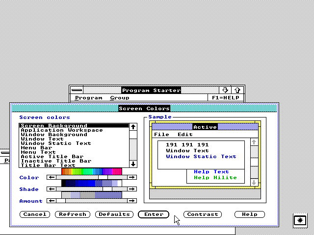 MS OS2 SDK 1.05 - Colors