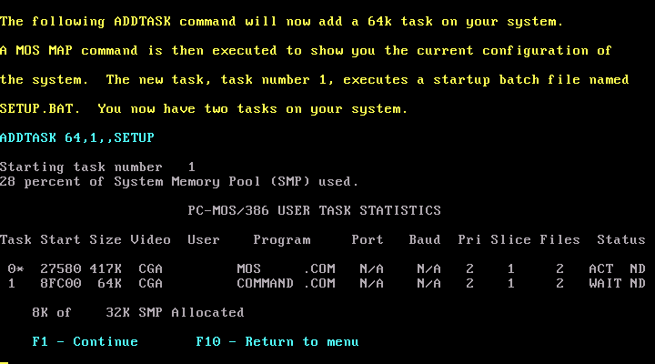 PC-MOS 386 1.02D Demo - Task
