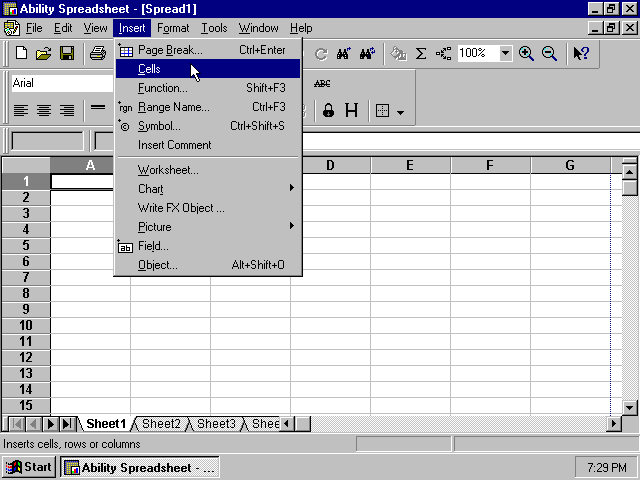 Ability Office 2002 for Windows - Spreadsheet