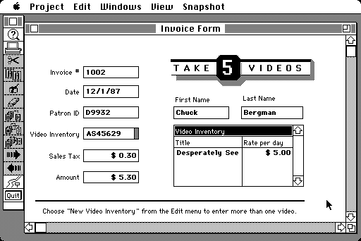 dBase Mac 1.01 - Form Data