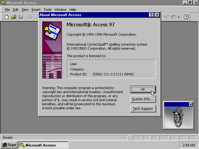 WinWorld: Microsoft Access 97