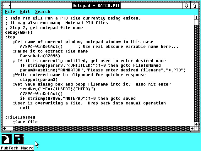 PubTech BatchWorks 1.03b - Code