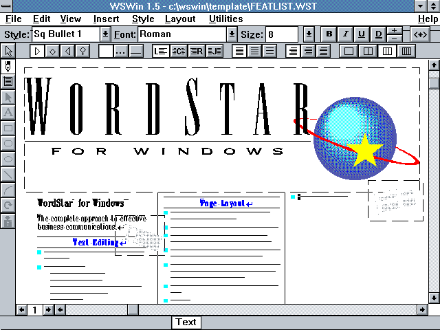 WordStar for Windows 1.5 - Edit