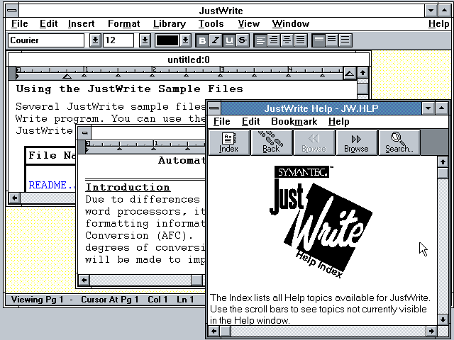 JustWrite 1.0 - Help
