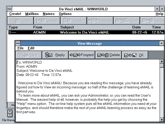 Da Vinci eMail 1.80 - Message