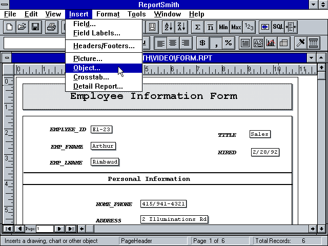 Borland ReportSmith 2.5 - Report