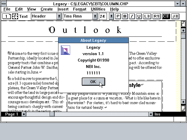 NBI Legacy 1.1 - About