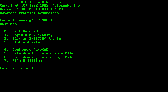 Autodesk AutoCAD 1.x (DOS) - WinWorld