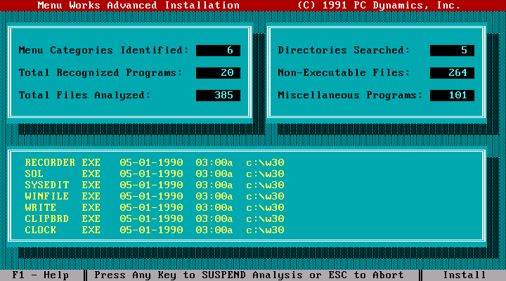 Menu Works Advanced 2.00 - Program Scan