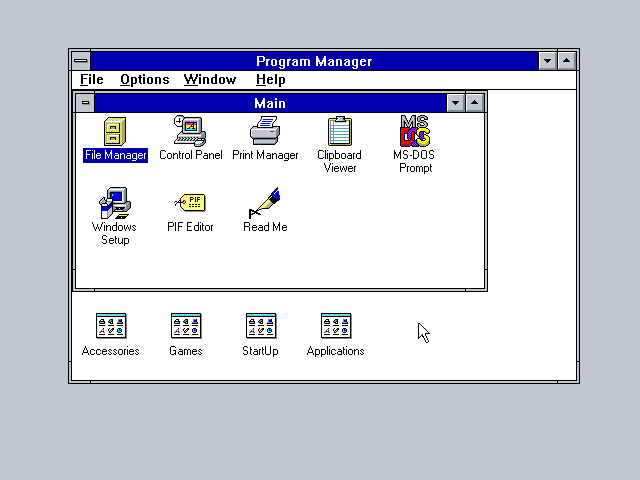 Microsoft Windows 3.1 - Program Manager
