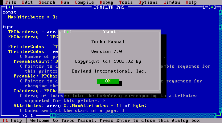 turbo pascal 2007