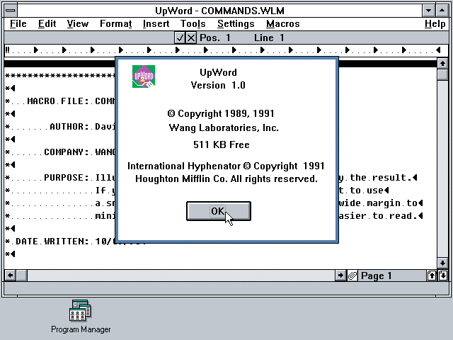 UpWord 1.0 - About