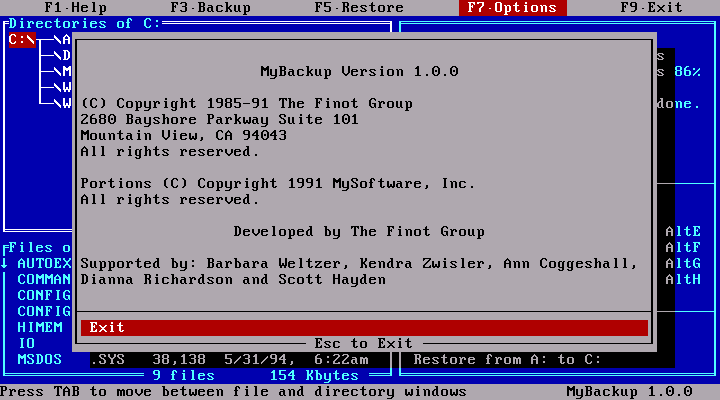 myBackup 1.0.0 - About