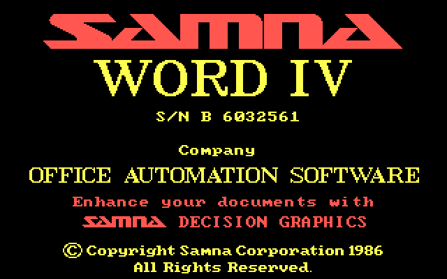 Samna Word IV 1.1 - Splash