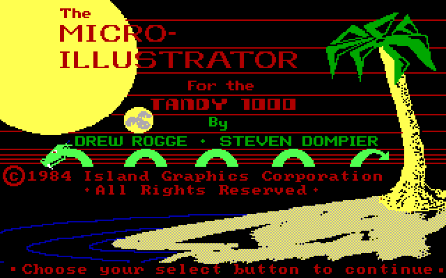 Micro Illustator 1.0 for Tandy 1000 - Splash