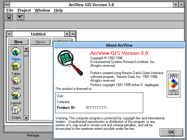 WinWorld: ArcView GIS 3 0 WinWorld: ArcView GIS 3 0