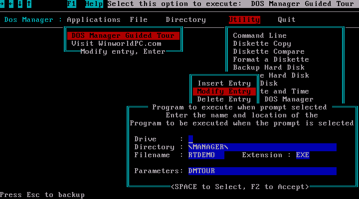 WinWorld: Easy Working DOS Manager 1.5
